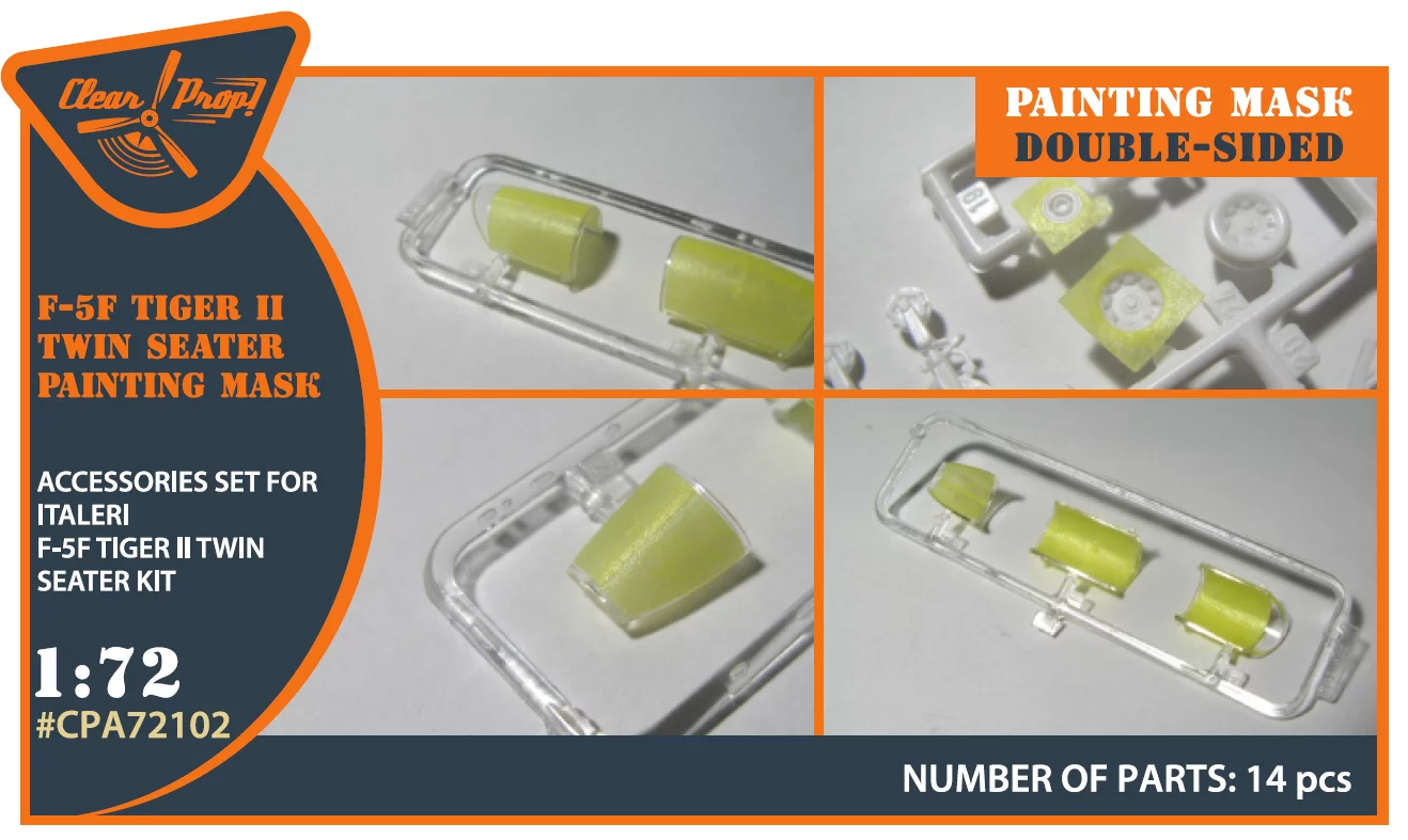 CPA72102 F-5F Tiger II painting mask on "yellow kabuki paper" for Italeri kits CPA72102 - Image 1