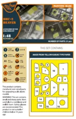 1/48 DHC-2 Beaver painting mask on "yellow kabuki paper" for Dora Wings kit CPA48102 - Image 2