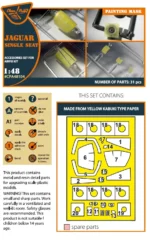 1/48 SEPECAT Jaguar Single seat painting mask on "yellow kabuki paper" for Airfix kit CPA48104 - Image 2
