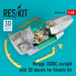 Mirage 2000C cockpit with 3D decals for Kinetic kit (1/48)