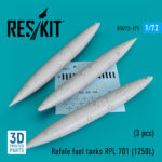 Rafale fuel tanks RPL 701 (1250L) (3 pcs) (3D printing) (1/72)