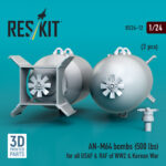 AN-M64 bombs (500 lbs) for all USAF & RAF of WW2 & Korean War (2 pcs) (3D Printed) (1/24) - Image 3