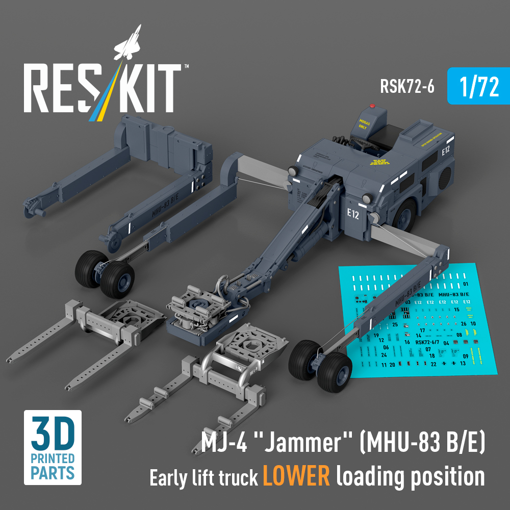 RSK72-0006_1 MJ-4 "Jammer" (MHU-83 B/E) Early lift truck LOWER loading position (3D Printed model kit) (1/72) - Image 1