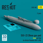 SUU-23 20mm gun pod (close gun bay) for British Phantom (RAF & RN) (1 pcs) (3D Printed) (1/32) - Image 2