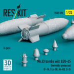 Mk.83 bombs with BSU-85 thermally protected (4 pcs) (3D printed) (1/32) - Image 2