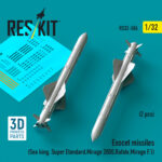 Exocet missiles (2 pcs) (Sea King, Super Etendard, Mirage 2000, Rafale, Mirage F.1) (3D Printed) (1/32)
