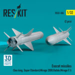 Exocet missiles (2 pcs) (Sea King, Super Etendard, Mirage 2000, Rafale, Mirage F.1) (3D Printed) (1/32) - Image 2