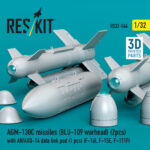 AGM-130C missiles (BLU-109 warhead) (2 pcs) with AN/AXQ-14 data link pod (1 pcs) (3D Printed) (1/32) - Image 2