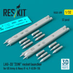 LAU-33 ZUNI rocket launcher for US Army & Navy (2 pcs) (3D Printed) (1/32)