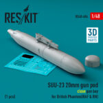 SUU-23 20mm gun pod (close gun bay) for British Phantom (RAF & RN) (1 pcs) (3D Printed) (1/48) - Image 2