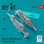 GBU-62 (JDAM-ER) bombs with pylons for Su-27 Flanker (2 pcs) (3D Printed) (1/48)