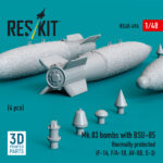 Mk.83 bombs with BSU-85 thermally protected (4 pcs) (3D printed) (1/48) - Image 2