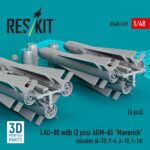 LAU-88 with (2 pcs) AGM-65 Maverick missiles (6 pcs) (3D Printed) (1/48) - Image 3