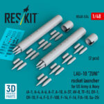 LAU-10 ZUNI rocket launcher for US Army & Navy (2 pcs) (3D Printed) (1/48)
