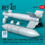 GBU-15(V)21, 22/B Small Wing bombs (2 pcs) with AN/AXQ-14 data link pod (1 pcs) (3D Printed) (1/48) - Image 3
