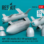 AGM-130C missiles (2 pcs) (BLU-109 warhead) with AN/AXQ-14 data link pod (1 pcs) (3D Printed) (1/48) - Image 2