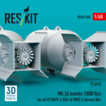 MK.36 bombs (2 pcs) (1000 lbs) for all US NAVY & RAF of WW2 & Korean War (3D Printed) (1/48) - Image 3