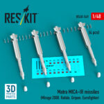 Matra MICA-IR missiles (4 pcs) (3D Printed) (1/48)
