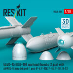 EGBU-15 (BLU-109 warhead) bombs (2 pcs) with AN/AXQ-14 data link pod (1 pcs) (3D Printed) (1/48) - Image 2
