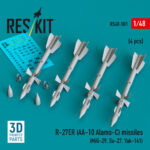 R-27ER (AA-10 Alamo-C) missiles (4 pcs) (3D Printed) (1/48)