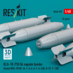 BLU-1B (750 lb) napalm bombs finned MXU-393/B (4 pcs) (3D Printed) (1/48) - Image 3