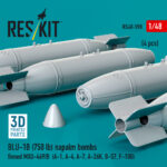 BLU-1B (750 lb) napalm bombs finned MXU-469/B (4 pcs) (3D Printed) (1/48) - Image 3