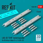 LAU-33 ZUNI rocket launcher for US Army & Navy (2 pcs) (3D Printed) (1/48)