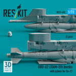 GBU-62 (JDAM-ER) bombs with pylons for Su-27 Flanker (2 pcs) (3D Printed) (1/72) - Image 2