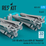 LAU-88 with (2 pcs) AGM-65 Maverick missiles (6 pcs) (3D Printed) (1/72) - Image 2