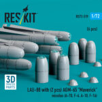 LAU-88 with (2 pcs) AGM-65 Maverick missiles (6 pcs) (3D Printed) (1/72) - Image 3