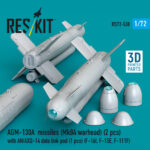 AGM-130A missiles (Mk84 warhead) (2 pcs) with AN/AXQ-14 data link pod (1 pcs) (3D Printed) (1/72) - Image 2