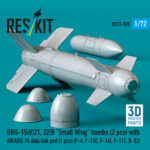 GBU-15(V)21,22/B Small Wing bombs (2 pcs) with AN/AXQ-14 data link pod (1 pcs) (3D Printed) (1/72) - Image 2