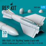 GBU-15(V)1,2/B Big Wing bombs (2 pcs) with AN/AXQ-14 data link pod (1 pcs) (3D Printed) (1/72) - Image 3