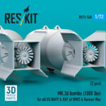 MK.36 bombs (1000 lbs) for all US NAVY & RAF of WW2 & Korean War (2 pcs) (3D Printed) (1/72) - Image 3