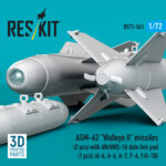 AGM-62 Walleye II missiles (2 pcs) with AN/AWG-16 data link pod (1 pcs) (3D Printed) (1/72) - Image 3