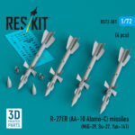 R-27ER (AA-10 Alamo-C) missiles (4 pcs) (3D Printed) (1/72)