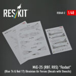MiG-25RBF, RBS Foxbat (Blue 74 & Red 17) Ukrainian Air Forces (Decals with Stencils) (1/48) - Image 2