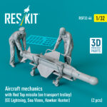 Aircraft mechanics with Red Top missile (on transport trolley) (EE Lightning, Sea Vixen, Hawker Hunter) (2 pcs) (3D Printed) (1/32) - Image 2