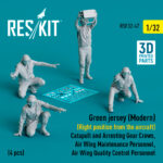 Green jersey  (Modern) (Right position from the aircraft) Catapult and Arresting Gear Crews, Air Wing Maintenance Personnel, Air Wing Quality Control Personnel (4 pcs) (3D Printed) (1/32) - Image 2