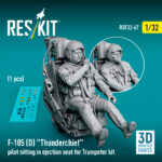 F-105D Thunderchief pilot sitting in ejection seat for Trumpeter kit (1 pcs) (3D Printed) (1/32)