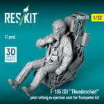 F-105D Thunderchief pilot sitting in ejection seat for Trumpeter kit (1 pcs) (3D Printed) (1/32) - Image 2