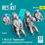 F-105F/G Thunderchief pilots sitting in ejection seat for Trumpeter kit (2 pcs) (3D Printed) (1/32)