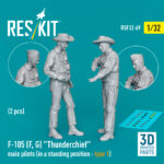 F-105 (F, G) Thunderchief male pilots (in a standing position - type 1) (2 pcs) (3D Printed) (1/32)