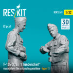 F-105 (F, G) Thunderchief male pilots (in a standing position - type 1) (2 pcs) (3D Printed) (1/32) - Image 3