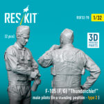 F-105 (F, G) Thunderchief male pilots (in a standing position - type 2) (2 pcs) (3D Printed) (1/32) - Image 3