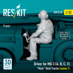 Driver for MD-3 (A, B, C, T) Mule Deck Tractor (scene 1) (1 pcs) (3D Printed) (1/32) - Image 3
