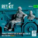 Female driver for US NAVY A/S32A-49 Deck Tractor (scene 1) (1 pcs) (3D Printed) (1/35) - Image 2