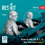 Driver for MD-3 (A, B, C, T) Mule Deck Tractor (scene 1) (1 pcs) (3D Printed) (1/48) - Image 2