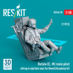Rafale (C, M) male pilot sitting in ejection seat for Revell/Academy kit (1 pcs) (3D Printed) (1/48) - Image 2