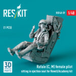 Rafale (C, M) female pilot sitting in ejection seat for Revell/Academy kit (1 pcs) (3D Printed) (1/48) - Image 2